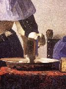 VERMEER VAN DELFT, Jan Young Woman with a Water Jug (detail) re oil painting on canvas